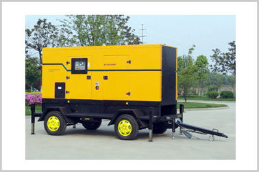 3 Phase 4 Wires Trailer Mounted Diesel Generator , Soundproof Diesel Generator Set
